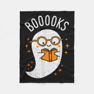 Booooks Ghost Halloween Teacher Librarian Library  Fleece Blanket
