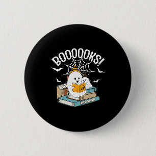 Booooks Ghost Read Books Halloween Funny Reading 2 Inch Round Button