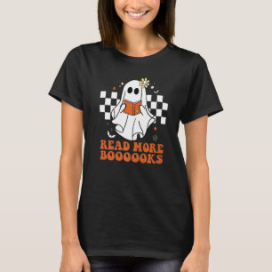 Booooks Ghost Read More Books Cute Teacher Hallowe T-Shirt