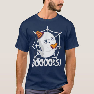 Booooks Ghost T Shirt Boo Read Books Library Funny
