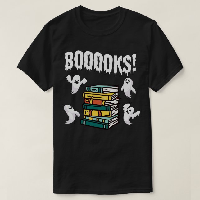 Booooks Spooky Halloween Books  T-Shirt (Design Front)