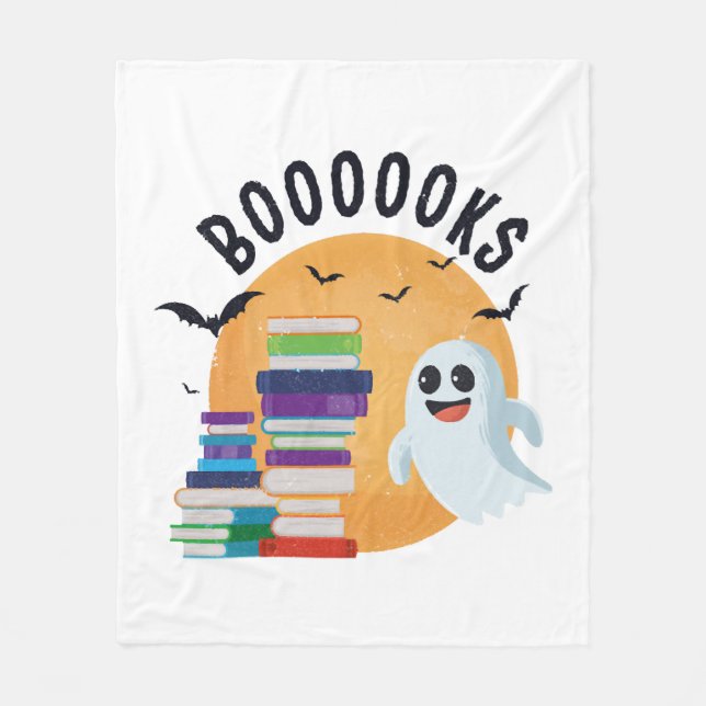 Boooooks Halloween, Booooks Cute Halloween    Fleece Blanket (Front)