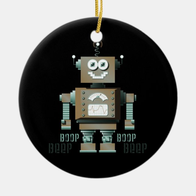Boop Beep Toy Robot Ornament (inverse) (Front)