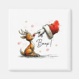 Boop Funny Santa Farmer Reindeer Cute Christmas Ho Magnet