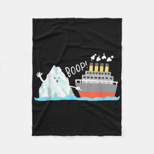 Boop Funny Titanic And Iceberg Pun Joke Meme Boys  Fleece Blanket