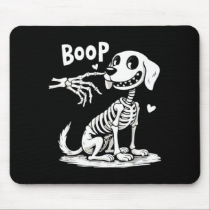Boop Hand Skeleton And Dog Funny Halloween Dog Mouse Pad
