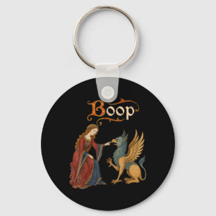 Boop Medieval Knight Dragon Funny Ren Faire Men Keychain