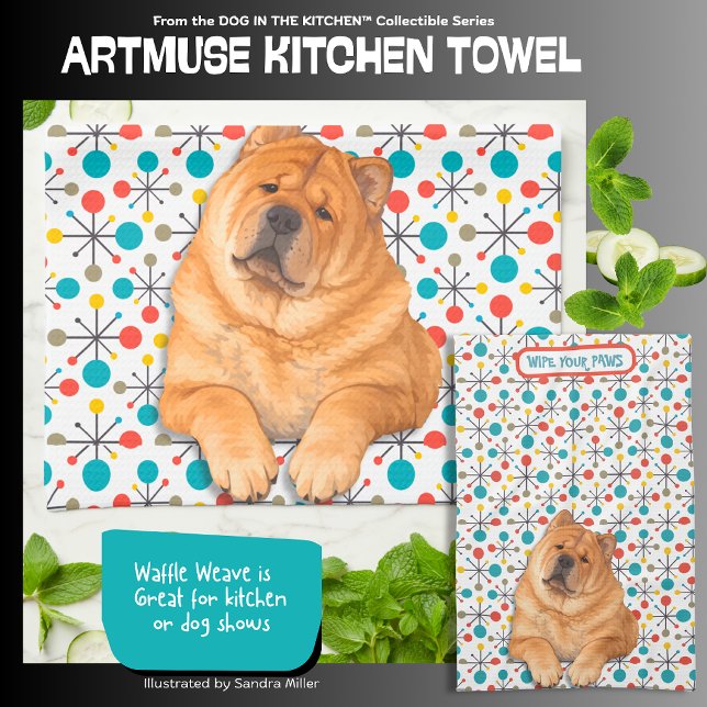 BOOP smooth chow  - ArtMuse Kitchen Towels  (Creator Uploaded)