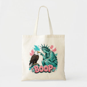 Boop – Statue of Liberty Booping a Bald Eagle Tote Bag