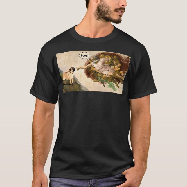 Boop The Snoot of a Cute Pug Funny Dog Meme T-Shirt (Front)