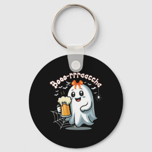 Boorachas Funny Halloween Ghost Drinking Margarita Keychain