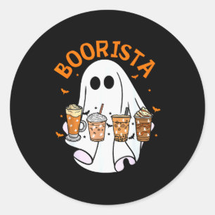 Boorista Barista Ghost Coffee Halloween Soky Seaso Classic Round Sticker