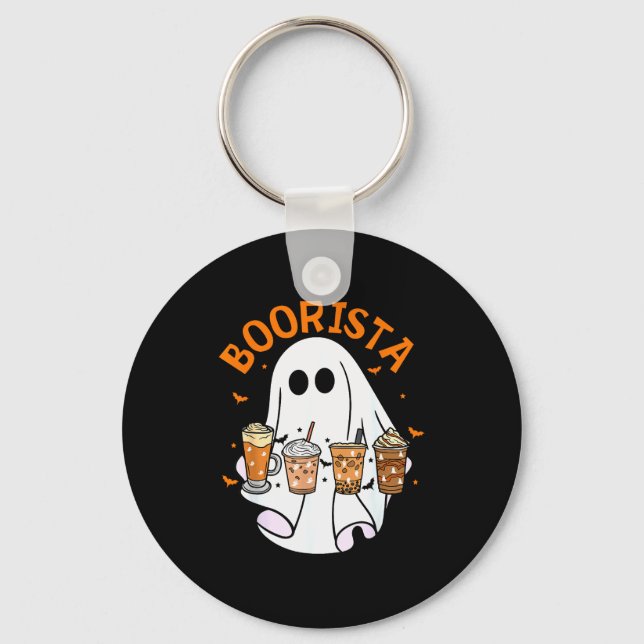 Boorista Barista Ghost Coffee Halloween Soky Seaso Keychain (Front)