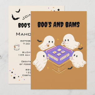 Boo's and Bam's Mahjong Halloween Party Invitation