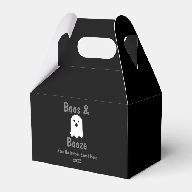 Boos and Booze Halloween Favor Box (Front Side)