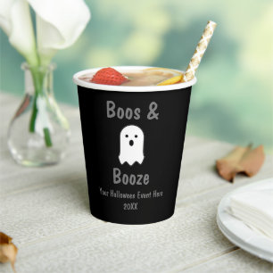 Boos and Booze Halloween Paper Cups