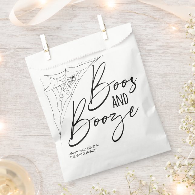 Boos and Booze Halloween Party Favour Bag (Clipped)