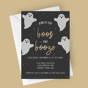 Boos and Booze Halloween Party Invitation