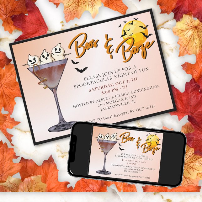 Boos and Booze Halloween Party Invitation (Creator Uploaded)