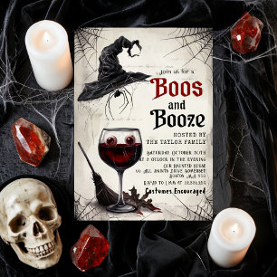 Boos and Booze Halloween Party Invitation   Witch 