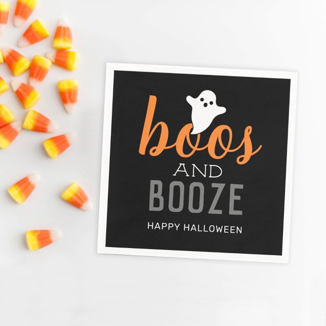 Boos and Booze Halloween Party Napkin (Creator Uploaded)