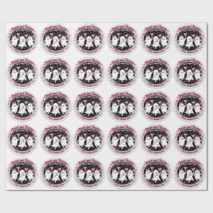 Boos and Booze Pink Ghost Girls Night Out Wrapping Paper