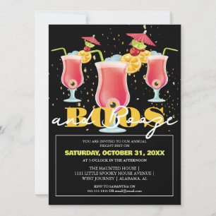 Boos and booze spooky Adult halloween party  Invitation