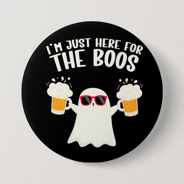 Boos Beer Tipsy Ghost Adults 3 Inch Round Button (Front)