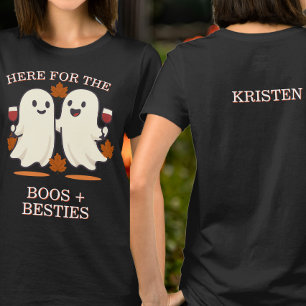 Boos, besties funny halloween wine  T-Shirt