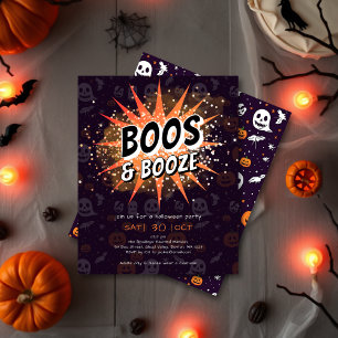 Boos & Booze Adult Halloween Invitation