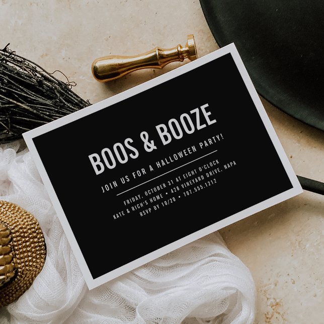 Boos & Booze Adult Halloween Party Invitation (Creator Uploaded)