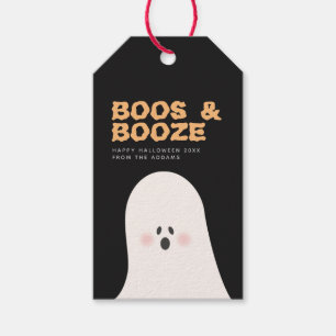 Boos & Booze Halloween Cute Ghost Bottle Tag