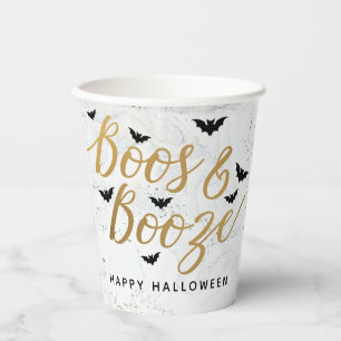 Boos & Booze Halloween Party Paper Cups