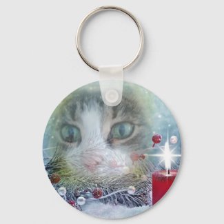 Boo's Christmas Button Keychain