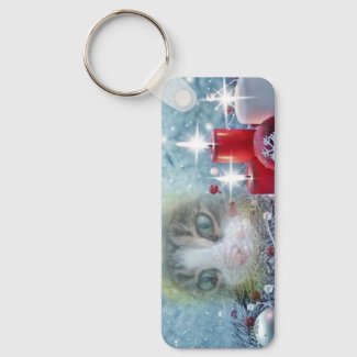 Boo's Christmas Large Aluminum Rectangle Keychain