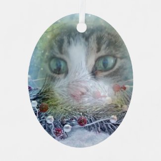 Boo's Christmas Metal Oval Ornament