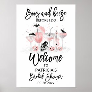 Boos Et Booze Fête des mariées Affiche de bienvenu