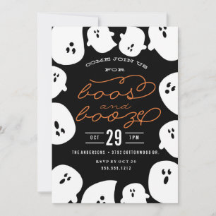 BOOS ET BOOZE HALLOWEWEEN INVITATION PARTI