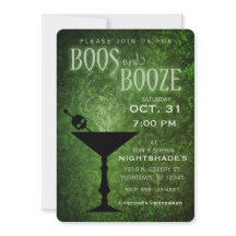 Boos et Booze Invitation de la fête d'Halloween