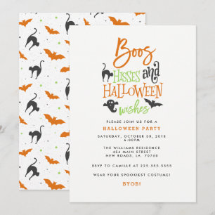Boos Hisses and Halloween Wishes Invitation