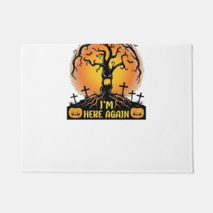 Boos Im Here Again Halloween Spooky Tree Pumpkins Doormat