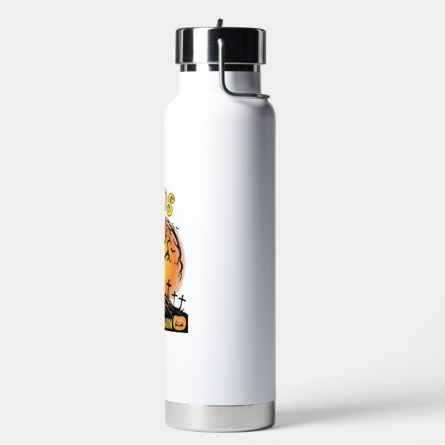 Boos Im Here Again Halloween Spooky Tree Pumpkins  Water Bottle (Left)