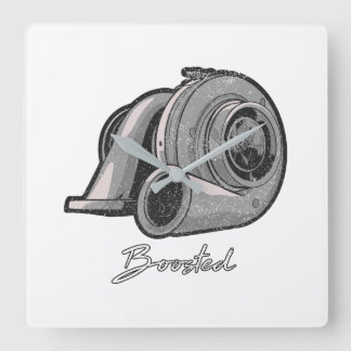 Boosted Turbo Tuning Square Wall Clock