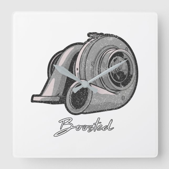 Boosted Turbo Tuning Square Wall Clock (Front)