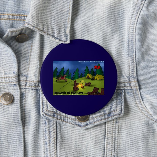 Boot Campfire Tales: A Sole-ful Retreat 4 Inch Round Button (In Situ)