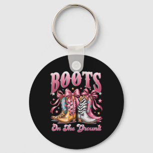 Boot Cowboy Western Cowgirl Pink Leopard Boots On Keychain