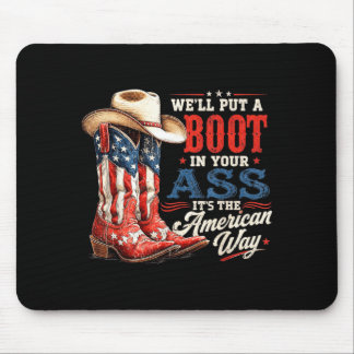Boot In - Aamerican Way 4th Of July Patriot Women Mouse Pad