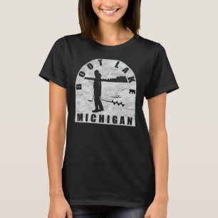 Boot Lake Ice Fishing Michigan T-Shirt
