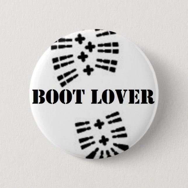 boot lover 2 inch round button (Front)