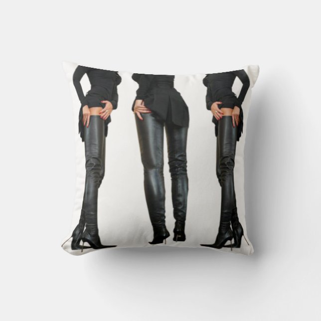 Boot Lovers - Thigh High Boot Models Throw Pillow (Front)